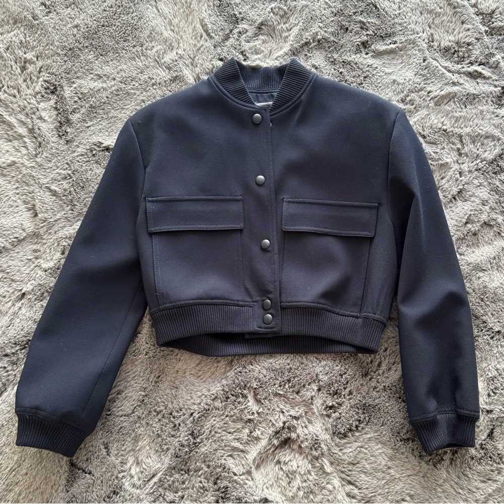 Zara Navy Blue Bomber Jacket size Small, NWT.!